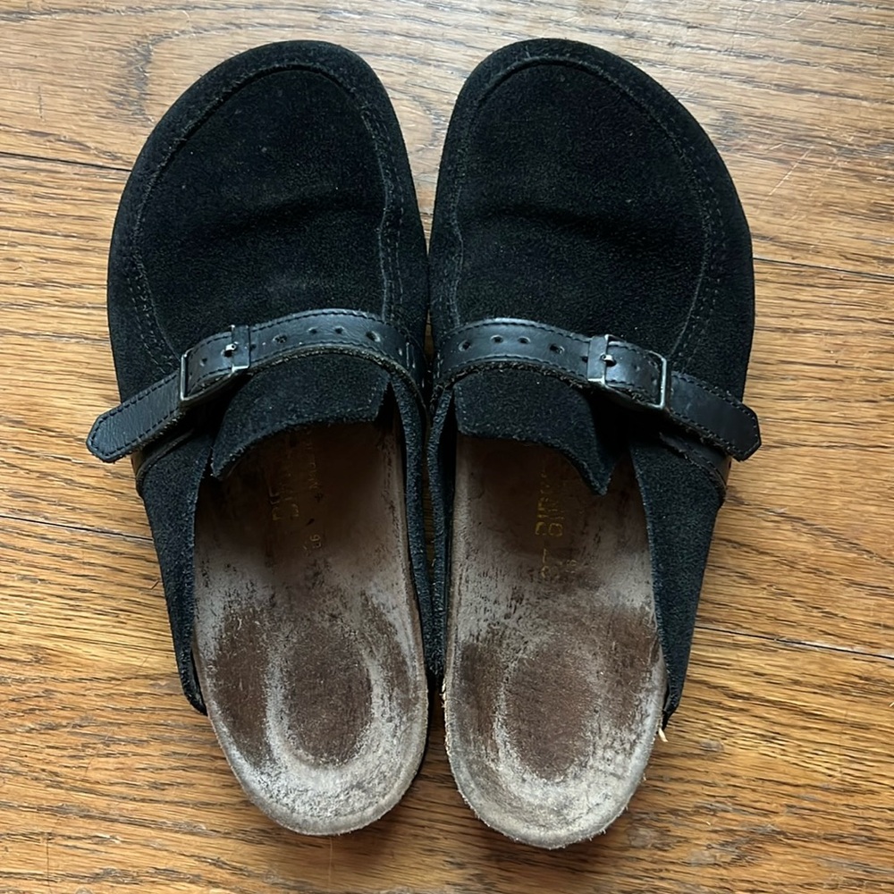 BIRKENSTOCK Eaton Suede Black Clog Sandal Shoes